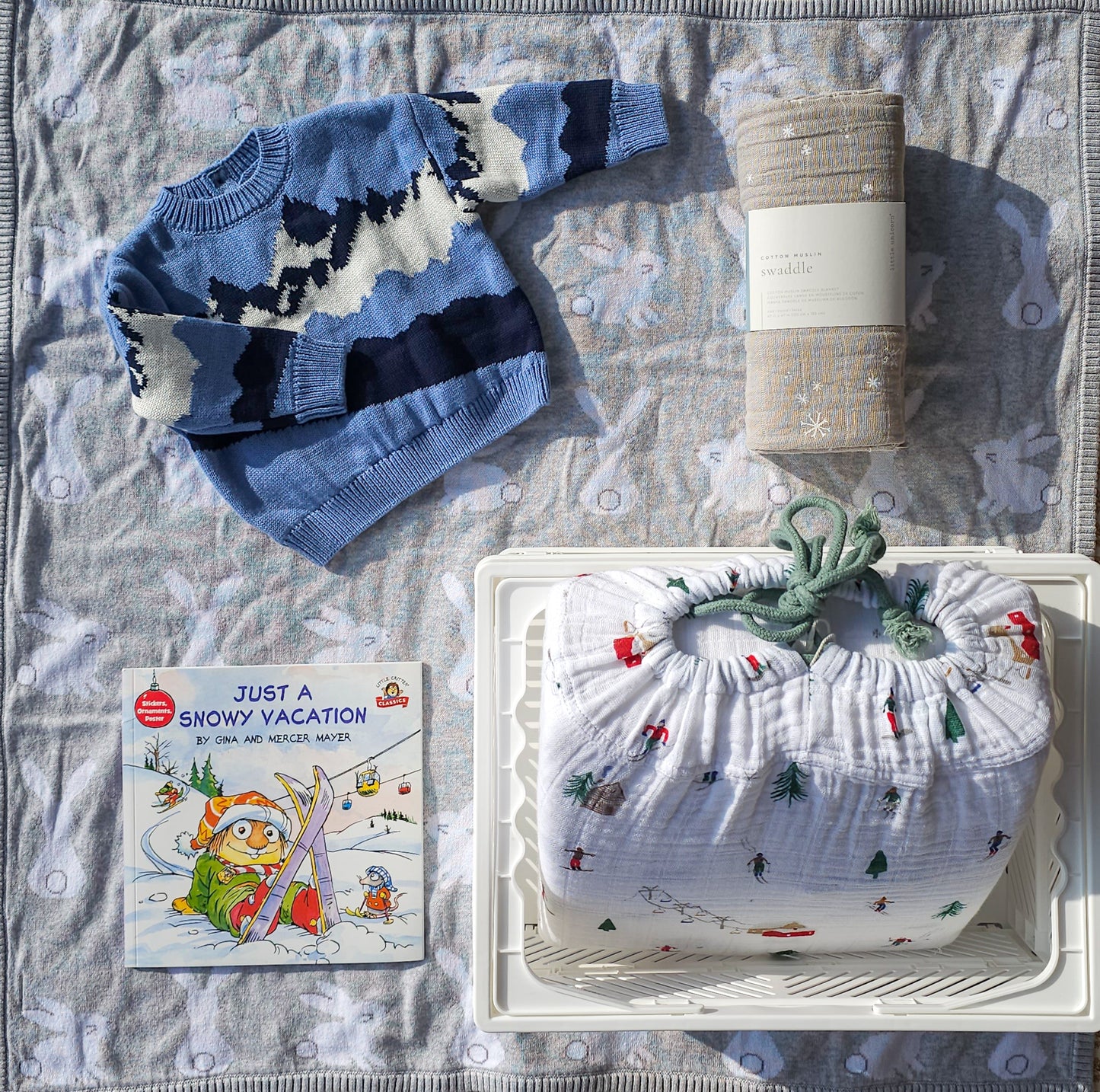 Baby Basket - Snow Bunny